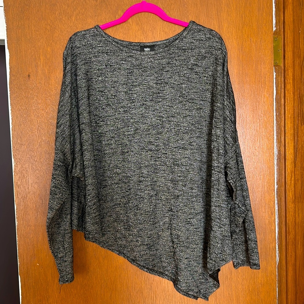 Mossimo black and silver asymmetrical top
